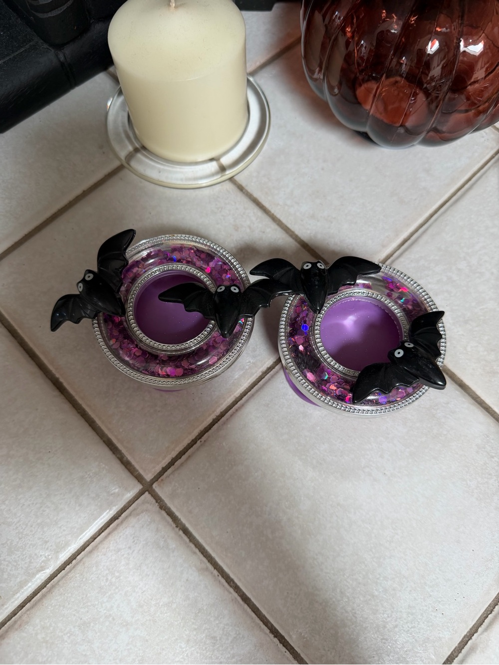 Vtg 2015 Bath & Body Works Halloween Bat Car Scentportable Visor Clips (Set of 2